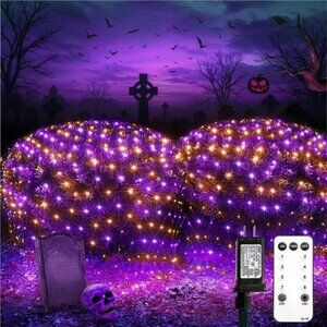 360 LED Halloween Net Lights, 12ft x 5ft String Lights with Remote